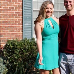 Express Keyhole Green Dress